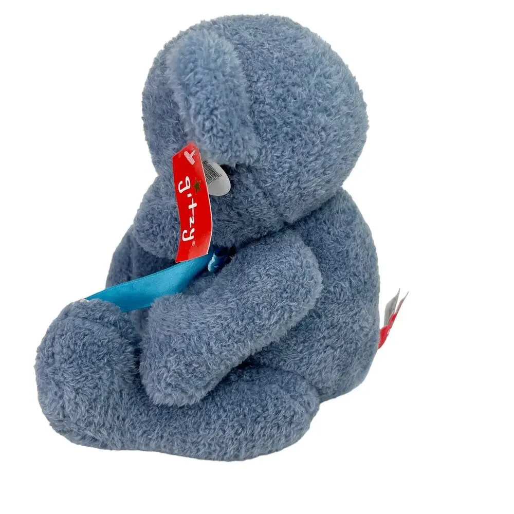 Gitzy Blue Teddy Bear Polka Dot Ribbon 160120 9.5